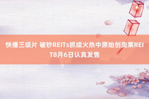 快播三级片 破钞REITs抓续火热中原始创奥莱REIT8月6日认真发售