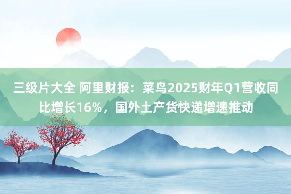 三级片大全 阿里财报：菜鸟2025财年Q1营收同比增长16%，国外土产货快递增速推动