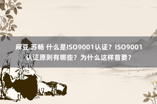 麻豆 苏畅 什么是ISO9001认证？ISO9001认证原则有哪些？为什么这样首要？