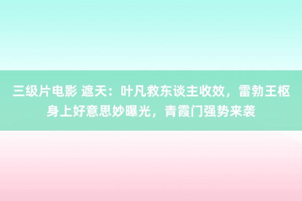 三级片电影 遮天：叶凡救东谈主收效，雷勃王枢身上好意思妙曝光，青霞门强势来袭