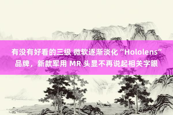 有没有好看的三级 微软逐渐淡化“Hololens”品牌，新款军用 MR 头显不再说起相关字眼